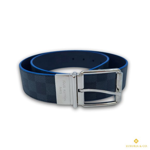 New Authentic Reversible Damier Graphite Map Belt - Picture 1 of 12